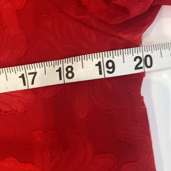 Roolee Women’s Red Midi Dress Floral Detail NWT Sz M Polyester Shift Style - Picture 11 of 13